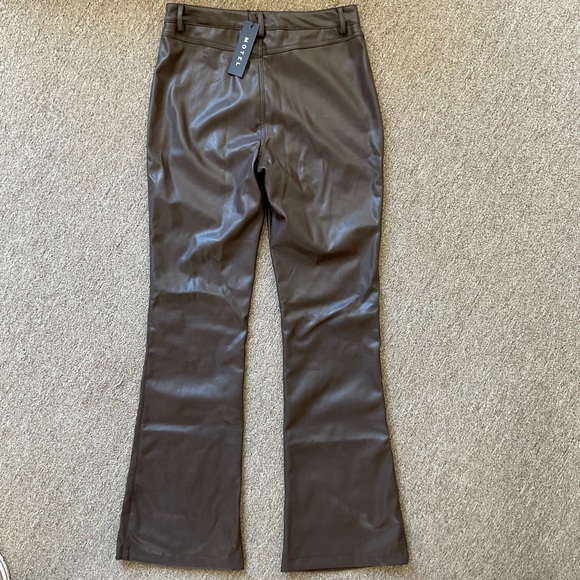 Motel Rocks Brown Faux Leather Flare 